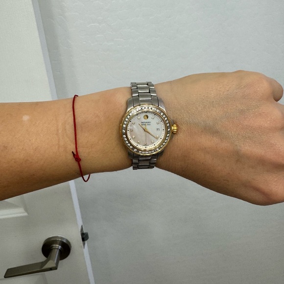 Movado watch with diamond and gold basel - Picture 3 of 7